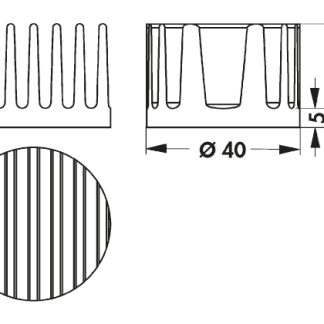 Dissipatore Fischer Elektronik 40 (Dia.) x 27mm, 9.41K/W