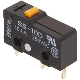 Microinterruttore, Omron, SPDT, 10,1 A a 250 V c.a., IP40, per PCB