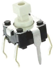 Interruttore tattile Omron, SPST, 6 x 6 x 7.3mm, L. attuatore 3.9mm, Montaggio con foro passante