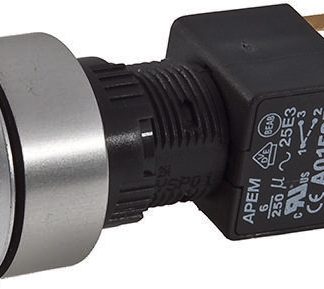 Interruttore a pulsante APEM, A ritenuta, DPDT, luminoso, 6 A a 250 V c.a., IP65 Montaggio a pannello