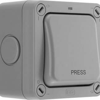 Interruttore luce BG Electrical serie Storm, 20A, 250V, 2 vie, Grigio, IP66, Policarbonato Storm