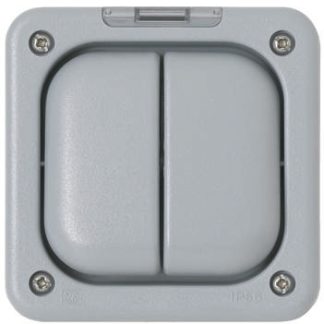 Interruttore luce MK Electric serie K56422GRY, 13A, 2 vie, Grigio, IP66, PC