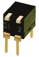 Interruttore DIP A6TR-2104, SPST, 25 mA a 24 V cc, 2 posizioni, attuatore a leva, Foro passante