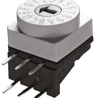 Interruttore DIP DRR60016, 25 mA a 24 V cc, 16 posizioni, attuatore a Leva rotativa, Foro passante