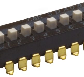 Interruttore DIP SDA08H1SBD, SPST, 25 mA a 24 V cc, 8 posizioni, attuatore a Esteso, Montaggio superficiale