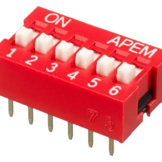 Interruttore DIP NDS-06-V, SPST, 25 mA, 6 posizioni, attuatore a Rialzato, Foro passante