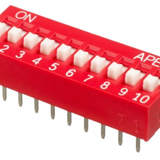 Interruttore DIP NDS-10-V, SPST, 25 mA, 10 posizioni, attuatore a Rialzato, Foro passante