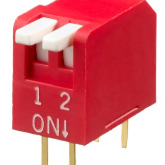 Dip switch piano DPL02V, SPST, 25 mA, 2 posizioni, attuatore Piano, Foro passante