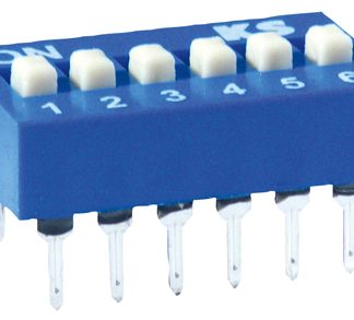 Interruttore DIP DBS 6108, 8PST, 8 posizioni, attuatore a Rialzato, per PCB