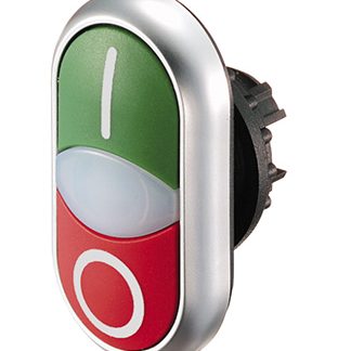 Pulsante tipo Instabile 216700 M22-DDL-GR-X1/X0 Eaton serie RMQ Titan M22, Verde,Rosso