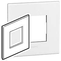 Placca per interruttori Legrand, 1 posto, col. Colore bianco, in Policarbonato