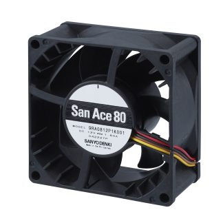 Ventola assiale in c.c. Sanyo Denki, 2.42m³/min, 48 V CC, 80.5 x 80.5 x 38.5mm