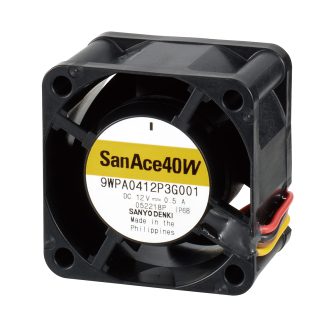 Ventola assiale in c.c. Sanyo Denki, 0.52m³/min, 24 V c.c., 40 x 40 x 28mm