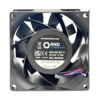 Ventola assiale in c.c. RND, 179.2m³/h, 24 V, 80x80x38mm