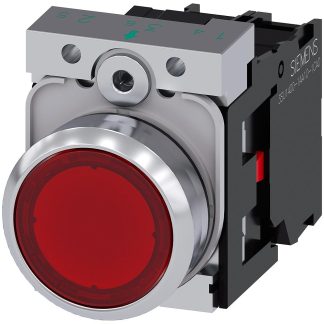 Unità completa pulsante Siemens, Momentaneo, SPST, luminoso, IP66, IP67, IP69, IP69K Montaggio a pannello