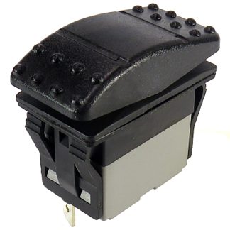 Interruttore a bilanciere RS PRO, DPDT, (On)-Off-(On), , Nero