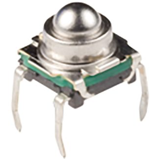 Interruttore tattile C & K, SPST, 7.4 x 7.4mm, L. attuatore 6.65mm, Montaggio con foro passante