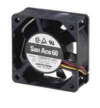 Ventola assiale in c.c. Sanyo Denki 109R, 39.1m³/h, 24 V c.c., 60 x 60 x 25mm