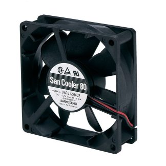 Ventola assiale in c.c. Sanyo Denki 9A, 72m³/h, 24 V c.c., 80 x 80 x 25mm