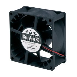 Ventola assiale in c.c. Sanyo Denki 9G, 152.9m³/h, 24 V c.c., 80 x 80 x 38mm