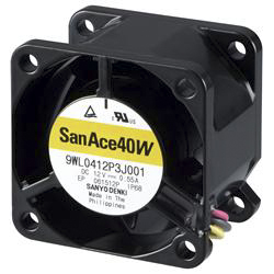 Ventola assiale in c.c. Sanyo Denki 9WL, 33.5m³/h, 24 V c.c., 40 x 40 x 28mm
