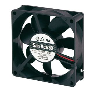 Ventola assiale in c.c. Sanyo Denki 109R, 72m³/h, 12 V c.c., 80 x 80 x 25mm