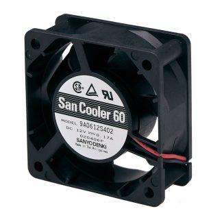 Ventola assiale in c.c. Sanyo Denki 9A, 39.1m³/h, 12 V c.c., 60 x 60 x 25mm