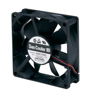 Ventola assiale in c.c. Sanyo Denki 9A, 72m³/h, 12 V c.c., 80 x 80 x 25mm