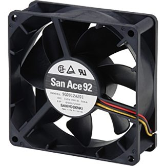 Ventola assiale in c.c. Sanyo Denki 9G, 120.1m³/h, 12 V c.c., 92 x 92 x 38mm
