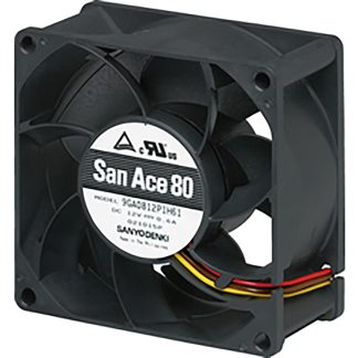 Ventola assiale in c.c. Sanyo Denki 9GA, 134.9m³/h, 12 V c.c., 80 x 80 x 38mm
