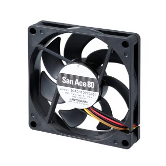 Ventola assiale in c.c. Sanyo Denki 9GA, 86.5m³/h, 12 V c.c., 80 x 80 x 15mm