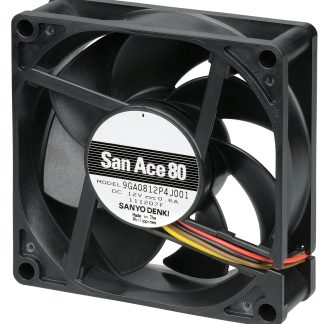 Ventola assiale in c.c. Sanyo Denki 9GA, 114.5m³/h, 24 V c.c., 80 x 80 x 25mm