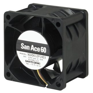 Ventola assiale in c.c. Sanyo Denki 9GV, 129.1m³/h, 48 V c.c., 60 x 60 x 38mm