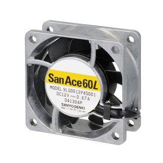 Ventola assiale in c.c. Sanyo Denki 9LG, 65.9m³/h, 12 V c.c., 60 x 60 x 25mm