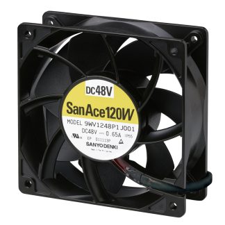 Ventola assiale in c.c. Sanyo Denki 9WV, 380.6m³/h, 48 V c.c., 120 x 120 x 38mm