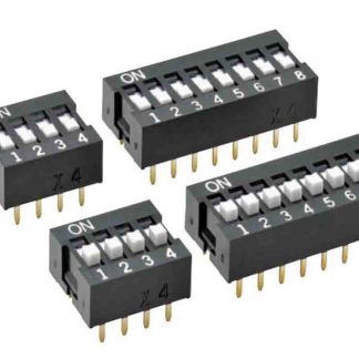DIP SWITCH, 4 POLES, RAISED ACT, THT