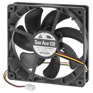 Ventola assiale in c.c. Sanyo Denki, 86.5cfm, 12 V c.c., 120 x 120 x 25mm