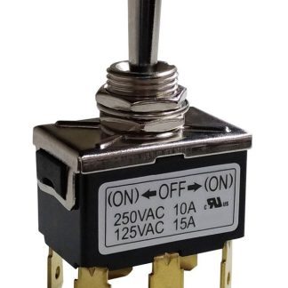 Interruttore a levetta No IP40 (On)-Off-(On) DPDT con terminali A saldare