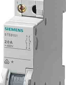 Interruttore di isolamento Siemens 5TE8162 serie 5TE, 1P, 2CO, 20A, per guida DIN 5TE