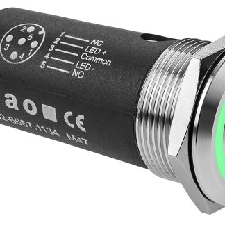 Interruttore a pulsante illuminato EAO, Momentaneo, SPDT, luminoso, 0,5 A, IP65, IP67 Montaggio a pannello
