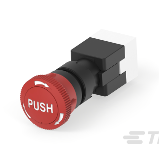Pulsante di arresto di emergenza TE Connectivity, Montaggio a pannello, Ø 16mm