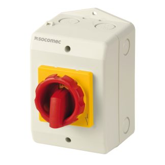 Sezionatore con interruttore Socomec 21154403, 4P, 32A, Montaggio a parete, IP65