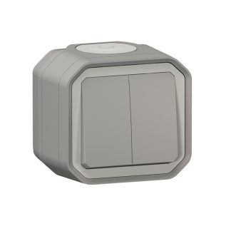 Interruttore luce Legrand, 10A, 250V, Grigio, IP55 Plexo