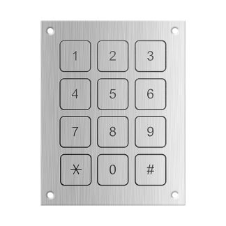 Tastierino piezoelettrico 3 x 4 a 12 tasti No IP68 in Alluminio colore Grigio