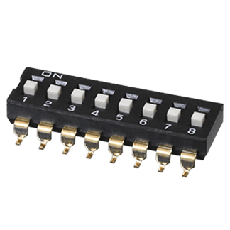 DIP Switch, SPST, 2.54 pitch, flat actua
