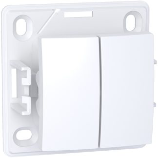 Placca per interruttori Schneider Electric, 2 posti, col. Colore bianco, in Alluminio