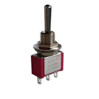 Interruttore a levetta On-Off-On 1CO con terminali Solder Lug