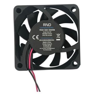 Ventola assiale in c.c. RND, 15.41cfm, 24 V c.c., 60 x 60 x 15mm