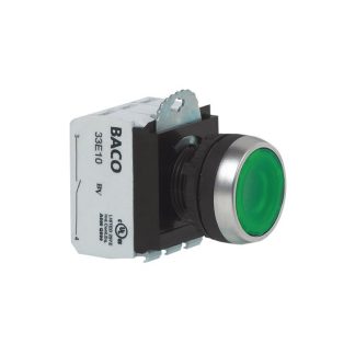 Interruttore a pulsante BACO, luminoso, IP66 Montaggio a vite