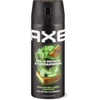 Axe Wild Mojito & Cedarwood · Дезодорант-спрей · 48 ч, 0% солей алюминия 150 мл